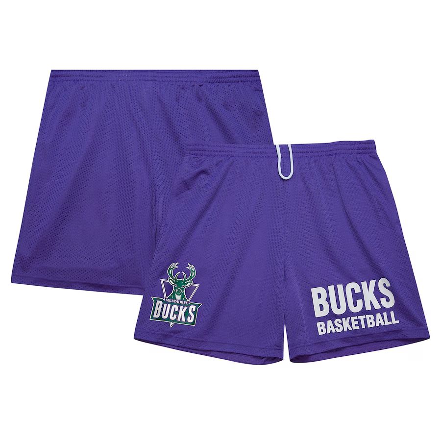 2025 Men NBA Milwaukee Bucks Purple Shorts